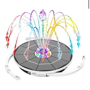 AISITIN Solar Fountain with LED Lights